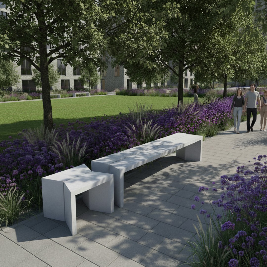 coleccion de bancas en concreto timbu