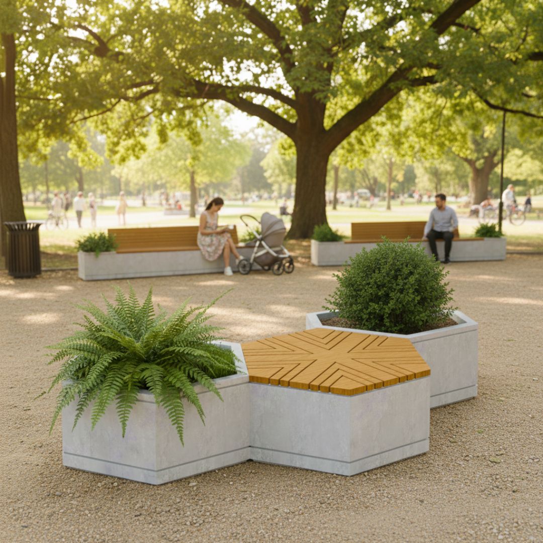 Jardinera matera en concreto luma